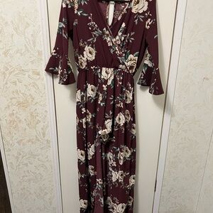 Floral Burgundy Maxi Dress